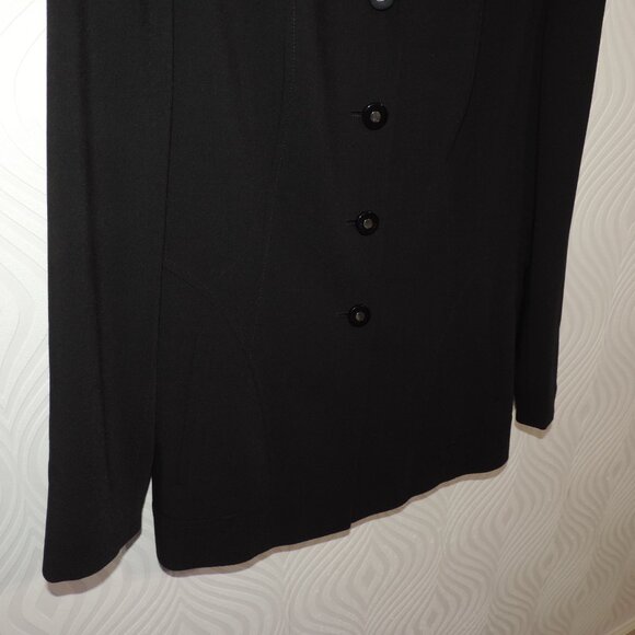 MONDI by Escada sz 42 / 10 Blk Wool Blend Stretch Blazer Jacket Vintage - Picture 3 of 14